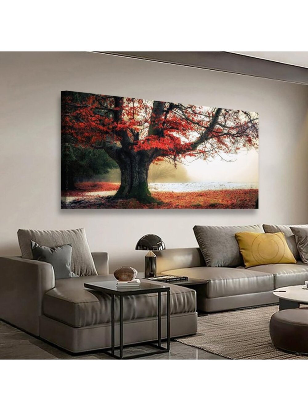 Large Tree of Life Canvas Wall Art - Modern Nature Landscape for Living Room